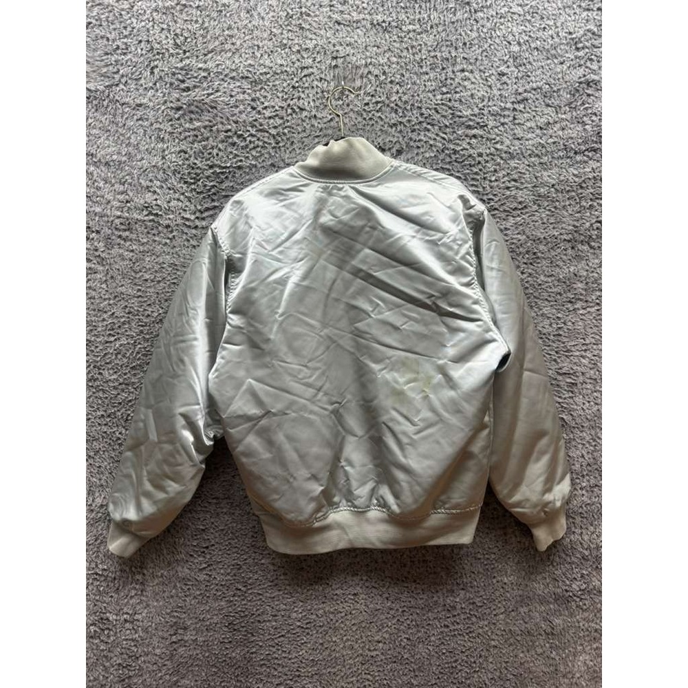 Vintage‎ Felco Circle BMW Nylon Satin Full-Snap Bomber Jacket Gray Mens Size L - Picture 2 of 13